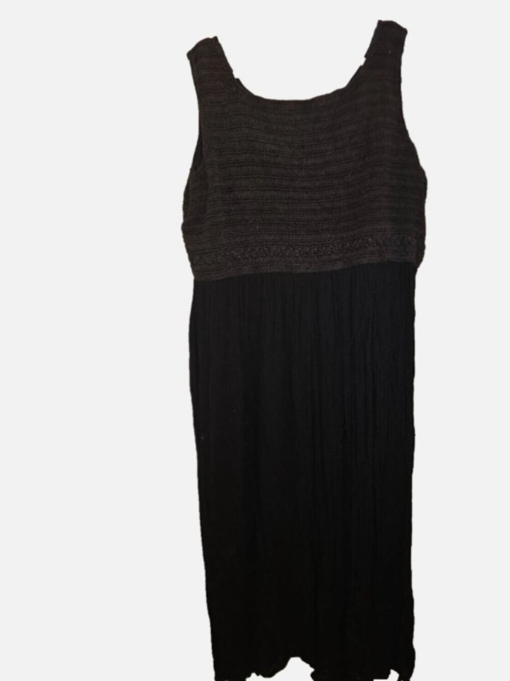 Plus Size Light-weight Black Gauzy Summer Sleeveless Dress